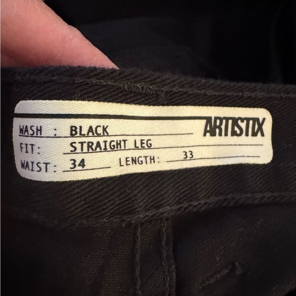 Artistix Black Denim Jeans size 34 waist 33 length - Picture 8 of 9
